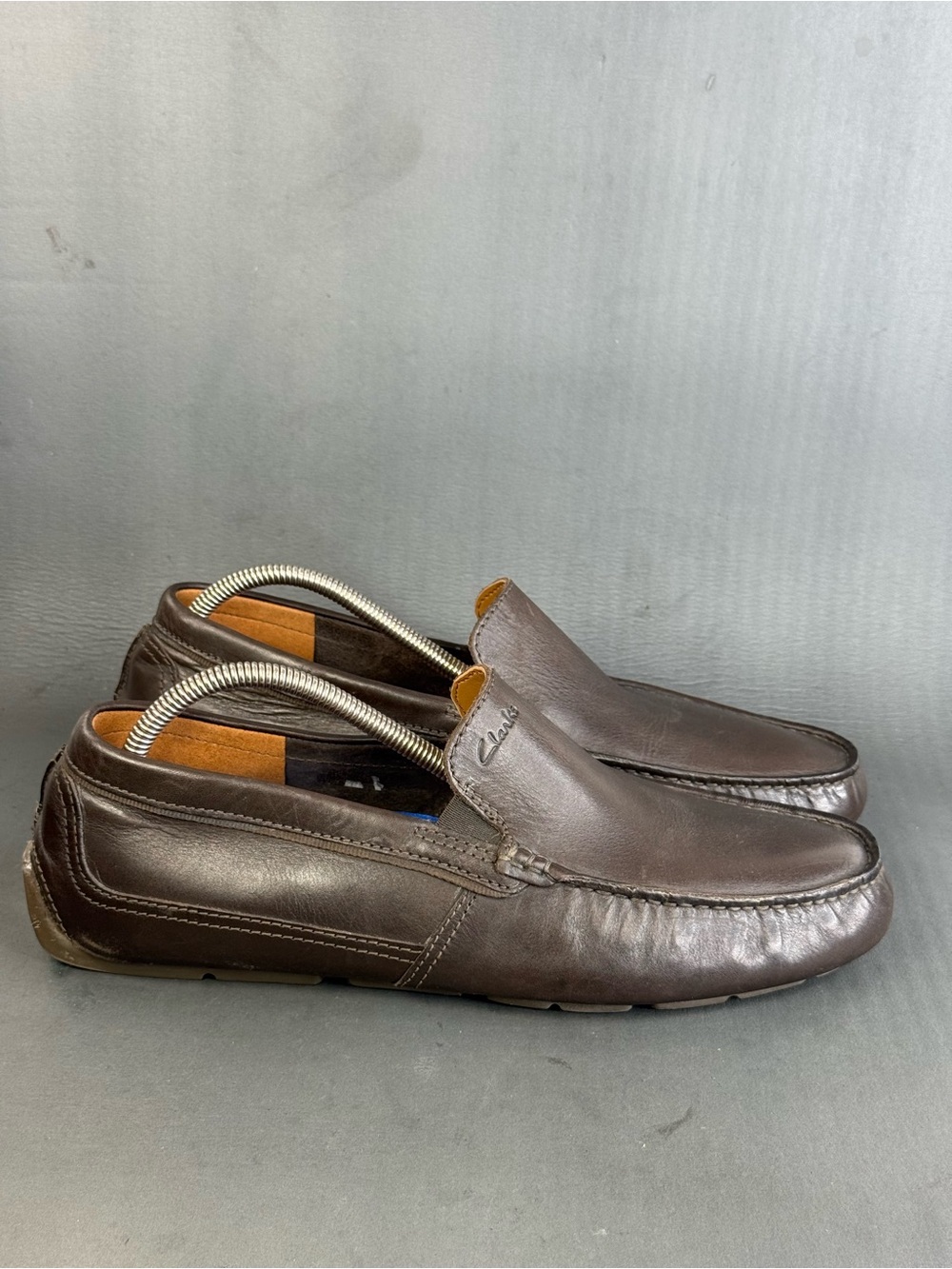 Clarks Markman Plain leather driving loafer shoes men’s size 10.5